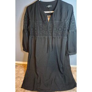 NWT A.B.S ALLEN SCHWARTZ EMBROIDERED FLOWY DRESS -SP